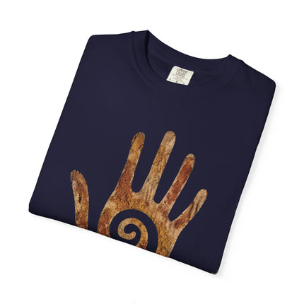 Ancient Spiral Hand Graphic Native American T-Shirt - Hopi Symbol Tee