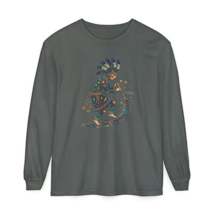 Kokopelli Long Sleeve T-Shirt | Colorful Beaded-Style Graphic Tee