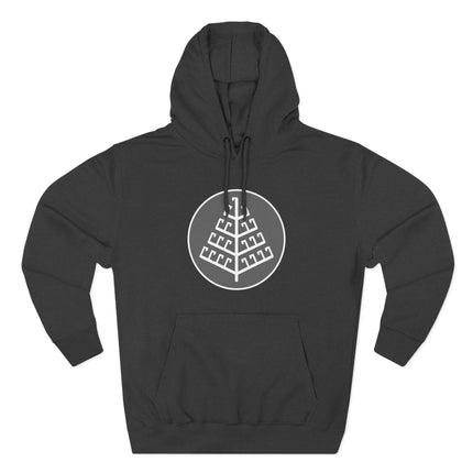 Norse Yggdrasil World Tree graphic on a black pullover hoodie.
