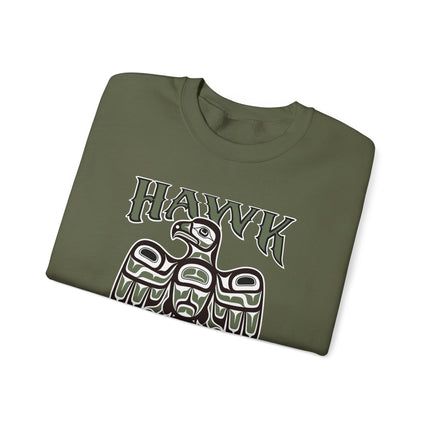Hawk spirit indigenous eagle graphic sweatshirt pullover design featuring native art.