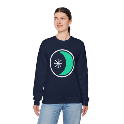 Seax Wicca Crescent Moon & Wheel Sweatshirt | Pagan Witchcraft Pullover Sweatshirt