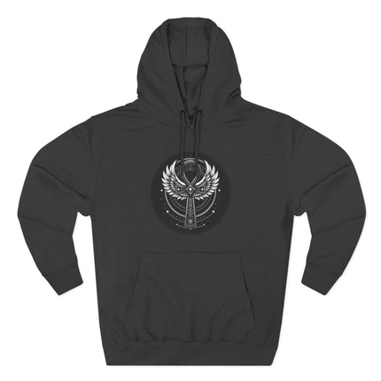 Winged Ankh Hoodie | Ancient Egyptian Sacred Symbol Unisex Pullover V5