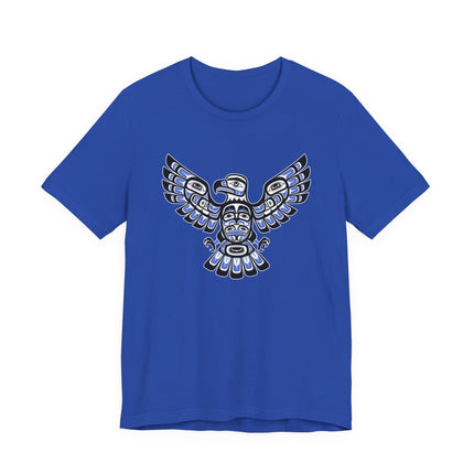 Formline art eagle graphic tee featuring Northwest Coast Indigenous design.