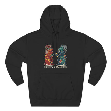 Hunahpu & Xbalanque Maya Hero Twins Hoodie | Mayan Mythology Graphic Pullover V1