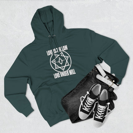 Love Is The Law Star of Babalon Thelema Hoodie | Aleister Crowley Pullover Hoodie