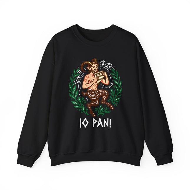 Io Pan Greek God Sweatshirt | Pan Flute Mythology Graphic Pullover Sweatshirt