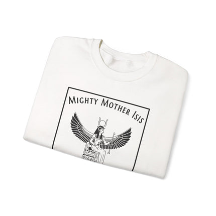Egyptian goddess Isis Queen of Heaven graphic sweatshirt featuring ancient Egyptian mythology art.