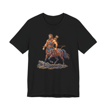 Centaur archer graphic tee featuring Greek mythology fantasy warrior art.