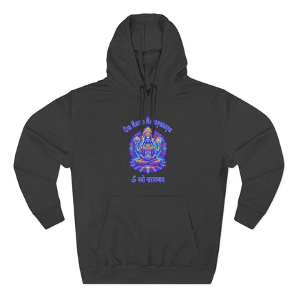 Psychedelic Om Namah Narayanaya Vishnu Hindu mantra print pullover hoodie fleece.