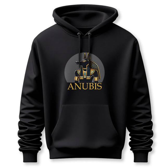 Anubis Graphic and Text Hoodie | Ancient Egyptian God Unisex Pullover V2