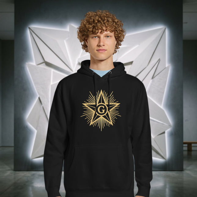 Freemason Blazing Star Hoodie - Masonic Enlightenment Graphic Pullover