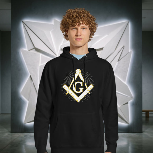Masonic Square and Compass Hoodie - Freemasonry Art Pullover Fleece