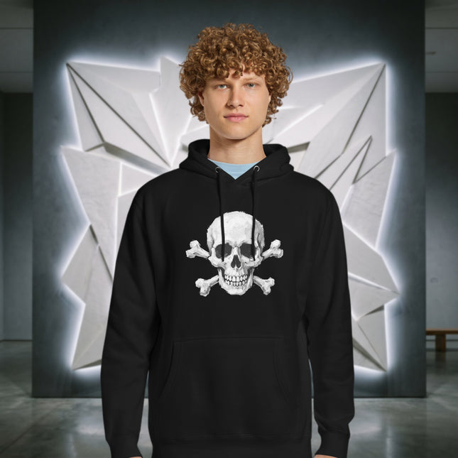 Gothic Skull and Crossbones Hoodie | Primordial Designs Skeletal Art