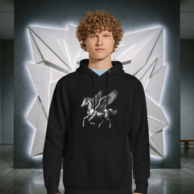 Pegasus Winged Horse Hoodie | Greek Mythology Fantasy Graphic Pullover Fleece