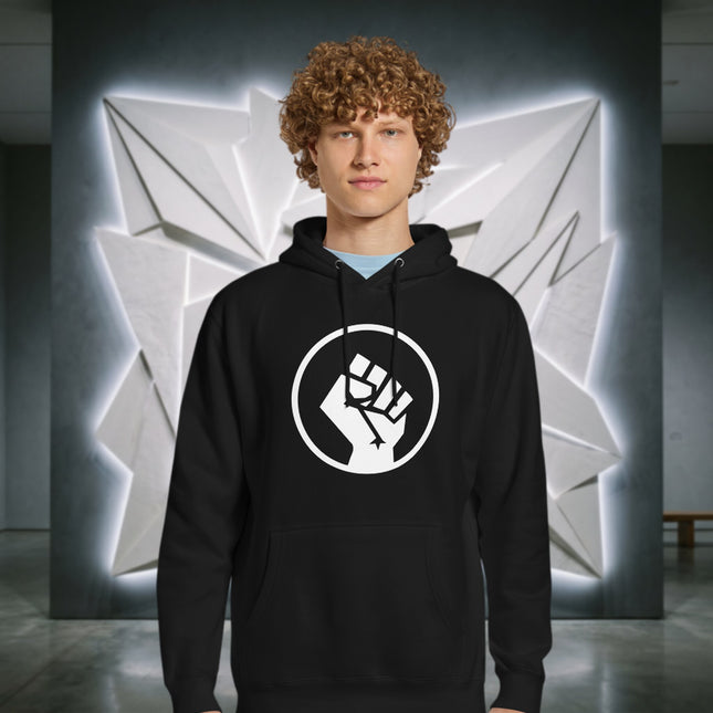 Socialist Fist Symbol Hoodie | Raised Fist Protest Activist Pullover Hoodie