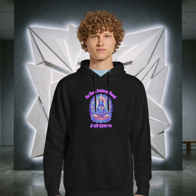 Om Kleem Krishnaya Namah Krishna Hoodie | Colorful Spiritual Art Pullover