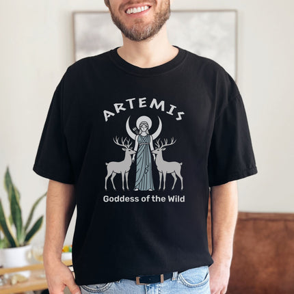 Artemis Goddess of the Wild T-Shirt | Greek Mythology Moon Stag Unisex Tee