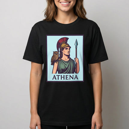 Athena Greek Goddess T-Shirt | Mythology Owl Spear Graphic Unisex Tee | V1