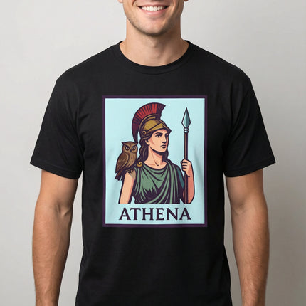 Athena Greek Goddess T-Shirt | Mythology Owl Spear Graphic Unisex Tee | V1