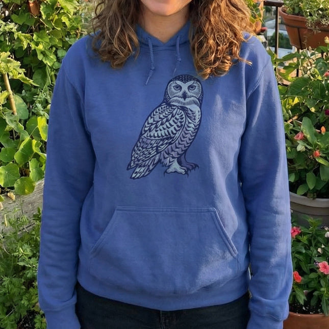 Inuit Owl Symbol Hoodie | Native Art Snowy Owl Unisex Pullover Hoodie