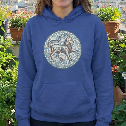 Mosaic Chimera Mythical Beast Hoodie | Greek Mythology Unisex Pullover Hoodie