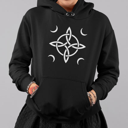 Witch's Knot With Moons Hoodie |  Pagan Witchcraft Unisex Pullover V2