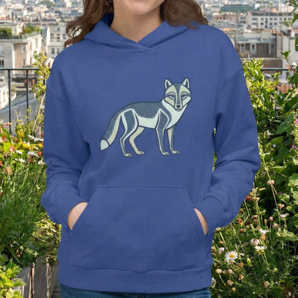 Inuit Fox Hoodie | Geometric Tribal Arctic Fox Graphic Pullover Hoodie
