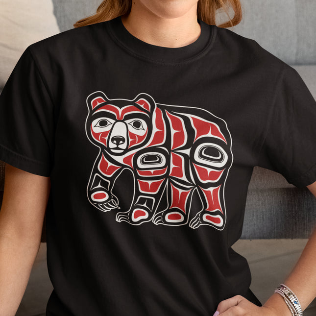 Haida Bear Indigenous Art T-Shirt | Pacific Northwest Coast Graphic Tee Tshirt