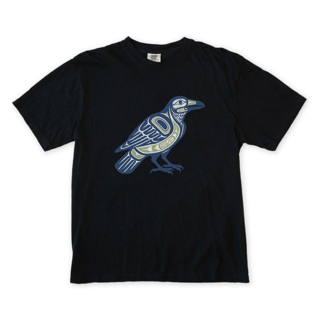 Inuit Inspired Raven Symbol T-Shirt | Indigenous Pacific NW Art Graphic Tee