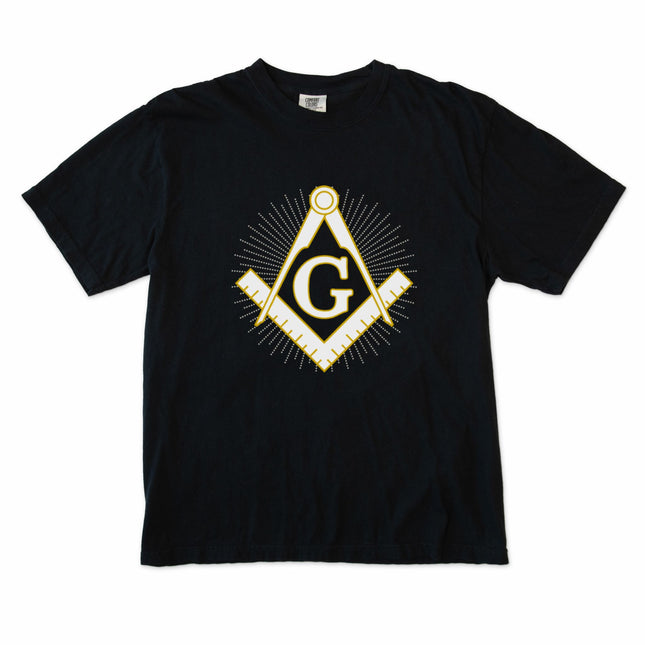 Masonic Square and Compass Graphic T-Shirt | Sacred Geometry Art Tee