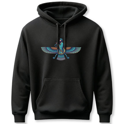 Persian Faravahar Hoodie - Zoroastrian Symbol Spiritual Art