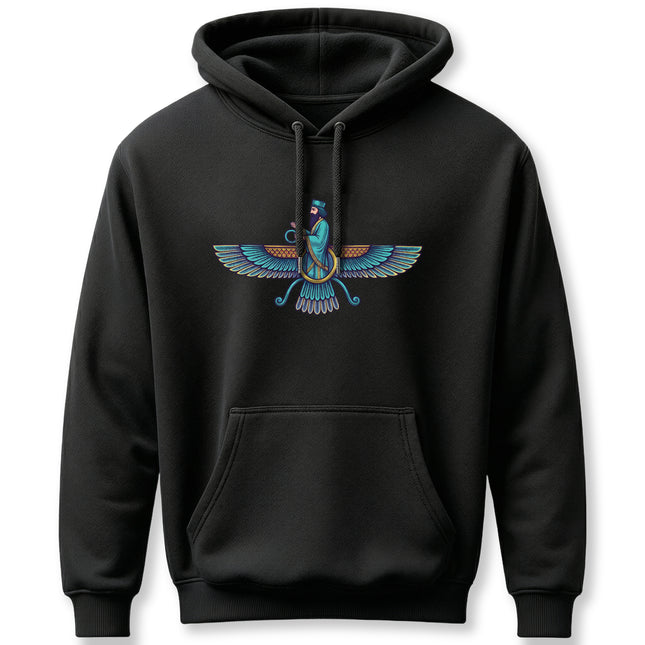 Persian Faravahar Hoodie - Zoroastrian Symbol Spiritual Art