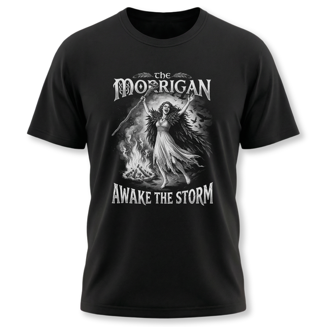 The Morrigan Awake The Storm Tee | Celtic Art Print T-Shirt