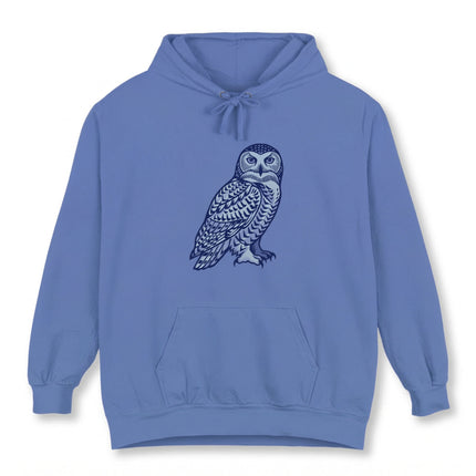 Inuit Owl Symbol Hoodie | Native Art Snowy Owl Unisex Pullover Hoodie