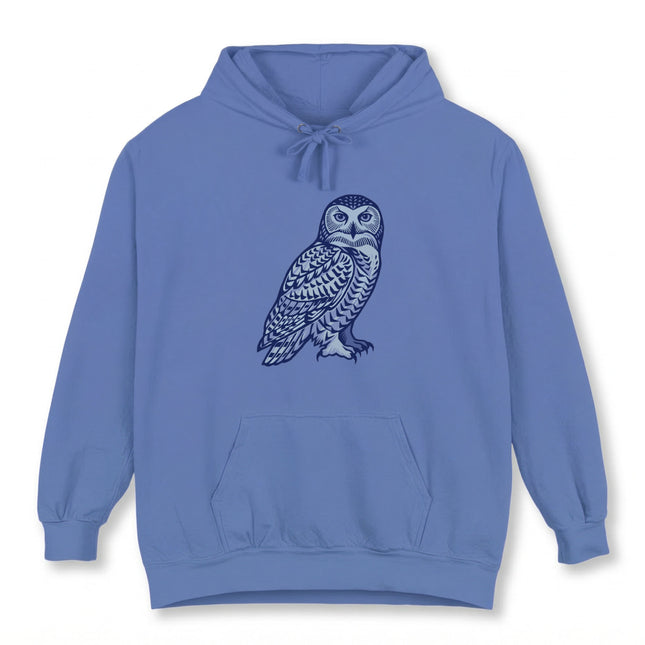 Inuit Owl Symbol Hoodie | Native Art Snowy Owl Unisex Pullover Hoodie