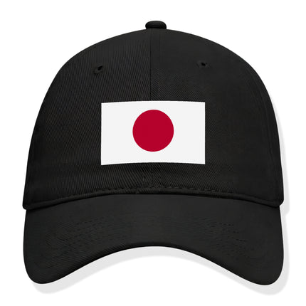 Black baseball cap with the Japanese flag (Hinomaru) design.