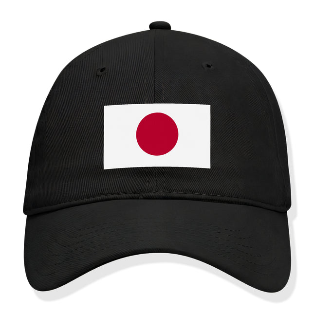 Black baseball cap with the Japanese flag (Hinomaru) design.