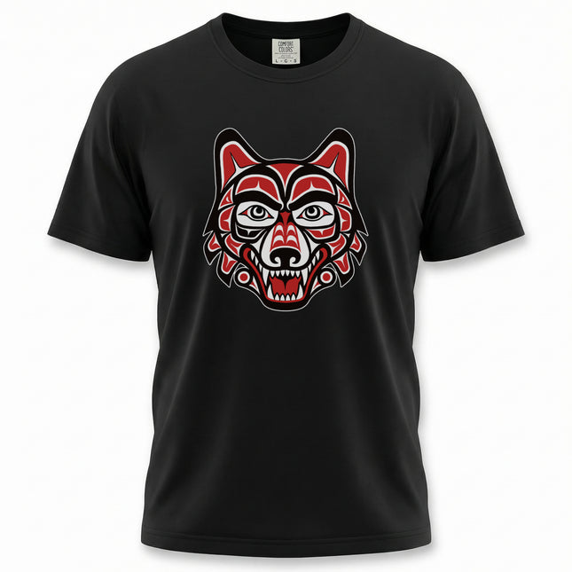 Haida Wolf Head T-Shirt | Indigenous Pacific Northwest Art | Comfort Colors