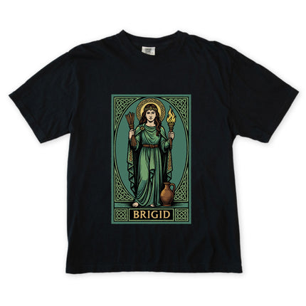 Brigid Celtic Goddess T-Shirt | Irish Mythology Fire & Knotwork Unisex Tee