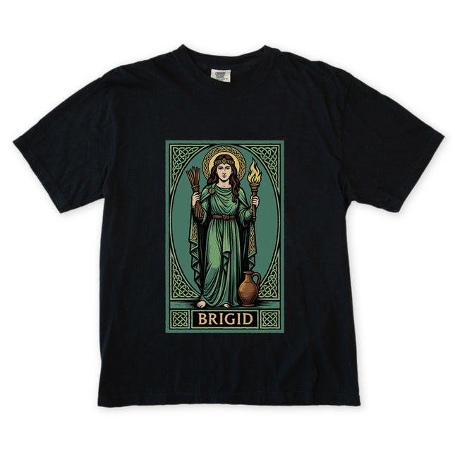 Brigid Celtic Goddess T-Shirt | Irish Mythology Fire & Knotwork Unisex Tee