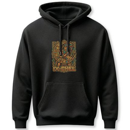 Ixchel Mayan Goddess Graphic Hoodie | Ancient Mesoamerican Art Style Pullover