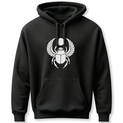 Khepri scarab beetle graphic, symbolizing rebirth in ancient Egyptian mythology.