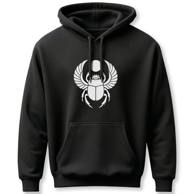 Khepri scarab beetle graphic, symbolizing rebirth in ancient Egyptian mythology.