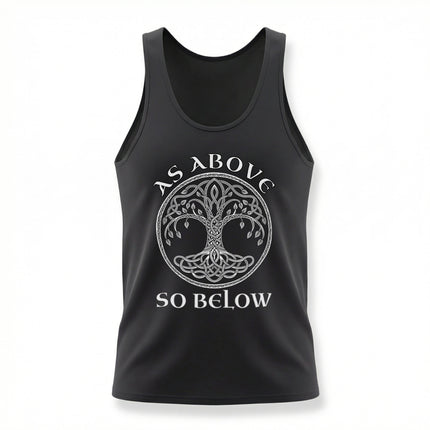 As Above So Below Celtic Tree of Life graphic tank top.