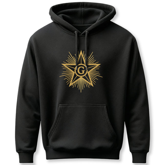 Freemason Blazing Star Hoodie - Masonic Enlightenment Graphic Pullover