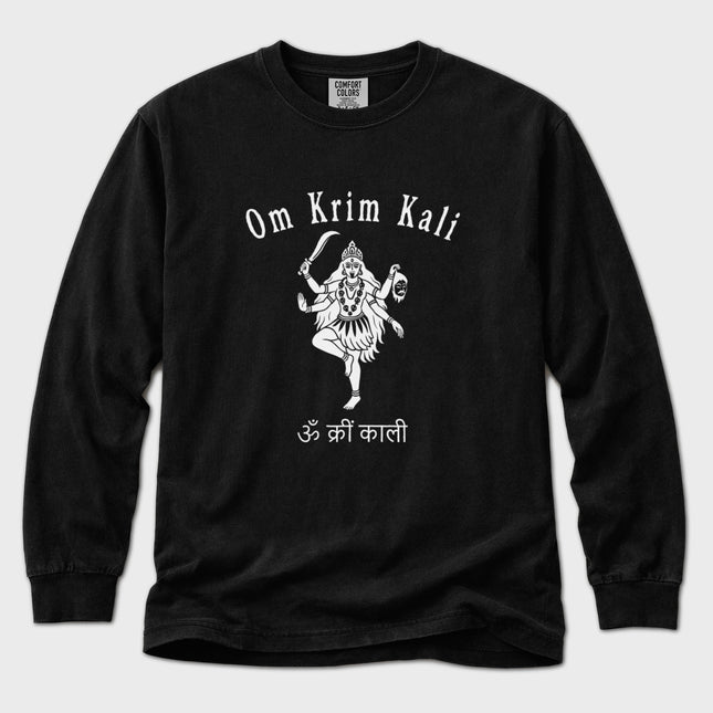 Om Krim Kali Long Sleeve T-Shirt | Hindu Goddess Mantra Design Tee