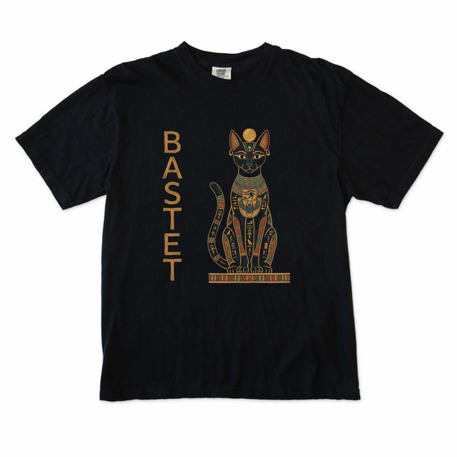 Bastet Egyptian Cat Goddess T-Shirt | Ancient Art Graphic Comfort Colors Tee