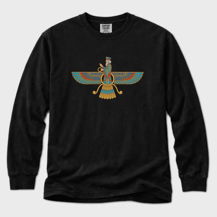Persian Faravahar T-Shirt | Zoroastrian Winged Symbol Long Sleeve Tee