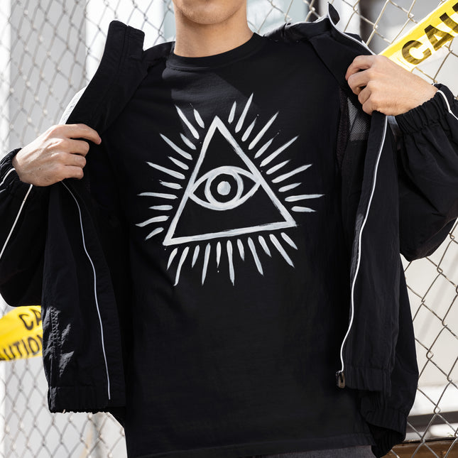 Eye Of Providence T-Shirt | Painted All-Seeing Eye Triangle Graphic Tee
