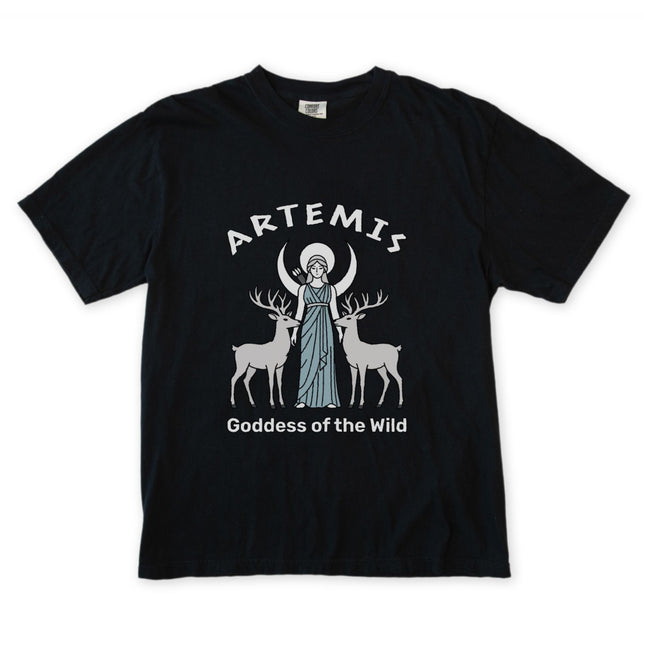 Artemis Goddess of the Wild T-Shirt | Greek Mythology Moon Stag Unisex Tee